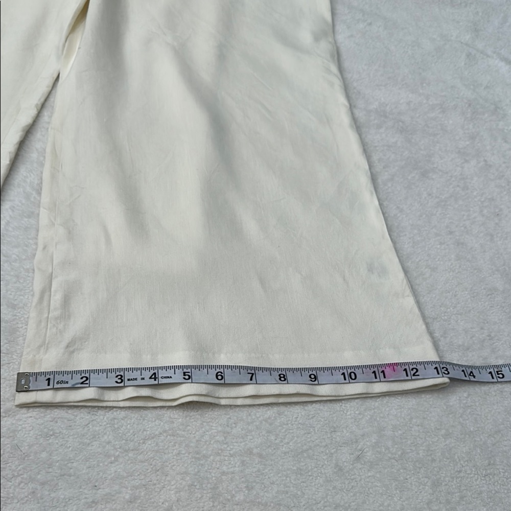 NWT ANTONIO MELANI Ivory Jumpsuit V-Neck Wide Leg Cropped Pants Size 12 - Picture 8 of 16